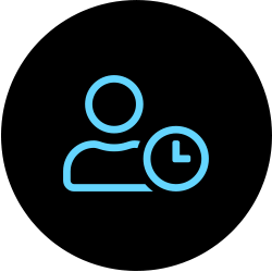 Icône d'horloge pour représenter les horaires de travail flexibles - Giroux Arpentage