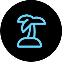 Icône de palmier pour représenter les vacances - Giroux Arpentage